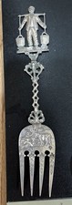 Silver 833 Dutch Silver Marked Antique  Large Fish Fork Water Carrier 2.2 Ounces picture