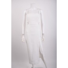 Zara Womens Cut-Out Midi Dress L White Front Slit sleeveless 2298/143 NWT picture