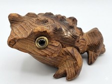 Rare Vintage Hand-Carved Sugi Cryptomeria Frog Toad Japan Unique Beautiful Wood picture