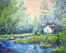 Stunning Oil Painting on canvas ORIGINAL. Impressionist Fine Art Landscape picture