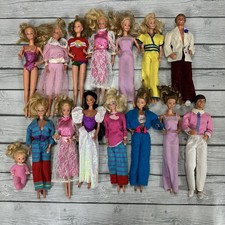 VTG 80s Lot of 15 Barbie Ken Skipper Heart Dolls Clothing Workout Formal Mattel picture