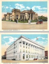 2~ca1920's Postcards SC, South Carolina  CHARLESTON MUSEUM & CHARLESTON HOTEL picture