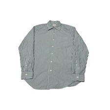 OARSMAN J.Crew Mens The Poplin Shirt Green White Striped Button Down  M Cotton picture