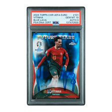 Vitinha Signed 2024 Topps Chrome UEFA Euro Blue Lava /75 Future Stars – PSA 10 picture