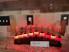 Rare Christopher Radko Shiny Brite Flicker 9 Light Candolier Halloween Pumpkins picture