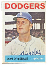 1964 Topps #120 Don Drysdale Los Angeles Dodgers HOF Vintage Baseball Card picture