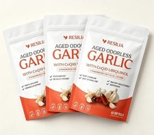 1-5x Resilia Garlic Extract 600mg Softgels 60 Count Odorless Aged Garlic Extra picture
