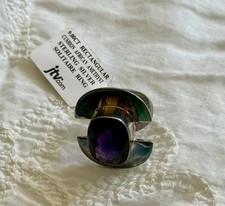 NWT PTI JTV 925 Sterling Silver PURPLE African Amethyst Statement Ring India 11g picture