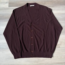 Lemaire Cardigan V Neck Sweater Wool Blend Burgundy Quiet Luxury Men's Medium picture