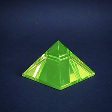 Vaseline Uranium Glass Small Pyramid Uranium Yellow Glass Figurine Art Glass picture