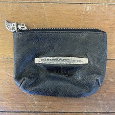 Vintage Harley-Davidson Leather Coin Purse H-D Claw Zipper An American Legend picture