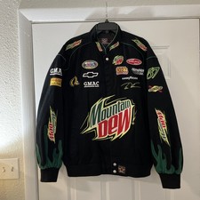 Vintage JH Design Brian Vickers 57 Mountain Dew NASCAR Racing Jacket XL 2006 picture