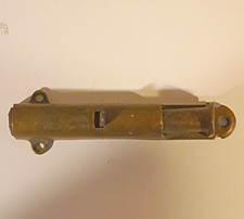 Reclaimed Vintage Brass Tone Slide Bolt Door Latch/Lock Metal Hardware Piece picture