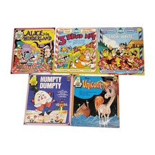 Vintage Peter Pan Records 45 RPM Lot of 5 Snow White Unicorn Humpty Dumpty + picture