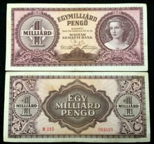 Hungary 1,000,000,000 Pengo 1946 Circulated (Fine) Banknote World Paper Money  picture