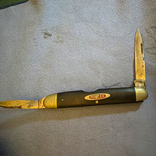 Antique 1900-1916 Robeson Cutlery PocketEze 122416 Ebony Wood Pocket Knife picture