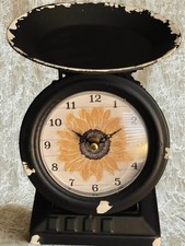 Vintage Sunflower Old Town Scale Clock | Rustic Fall Farmhouse Decor | Tiered Tr picture