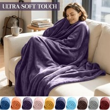 Minimalist Fleece Blanket Soft Flannel Blanket Warm Coverlet Throw Queen King picture