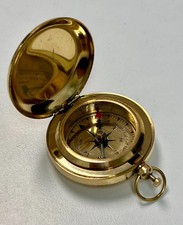 Nautical Vintage Maritime Antique 2 inches Brass Directional Pocket Compass picture