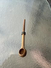 Early Primitive Small Size turned  Wood Wooden Salt Spoon picture