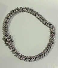 Moissanite 925 Sterling Silver Cuban Link Bracelet Iced Out Pavé – Needs Repair picture