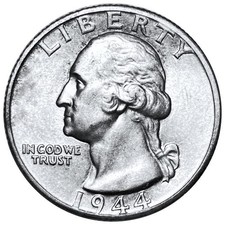 1944-D 25c Washington Quarter Brilliant Uncirculated Denver US Silver Coin picture