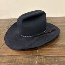 Resistol Cowboy Hat Beaver 3X Beaver Blue Tassel USA Blue Self Conforming 6 7/8 picture