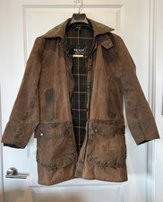 Vintage Barbour Northumbria Waxed Jacket 40 Men's Brown 8oz Coat Single Warrant picture