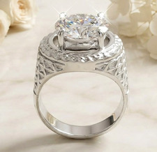 5.60 Ct Certified VVS1; E-F  Diamond Men's Ring-Great Sparkle-FREE Diamond Studs picture