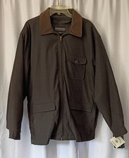 Aberdeen Collection Coat Men’s Sz Large  Brown Microfiber Mid-Length Coat NOS picture