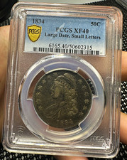 PCGS XF40 1834 50C Capped Bust Half Dollar Large Date Small Letters picture