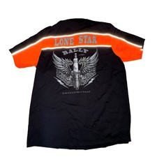 Vance Biker Wear Lone Star Rally Galveston XXL Bright Orange Mechanic Shirt NWT picture