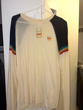 Marine Layer Archive Colorblock Tee Raglan Long Sleeve Crew Neck Cotton L picture