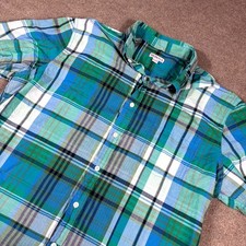 Merona Shirt Mens XL Multicolor Plaid Cotton Pleated Streetwear Button Down picture