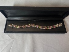 JTV Multi-Tourmaline Rhodium Over Sterling Silver Bracelet 8