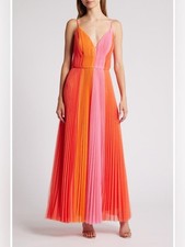 Anthropologie Hutch Colorblock Pleated Tulle Gown Sz 4 picture