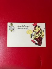 Antique Pre-1907 Comic Pig Postcard A Well Deserved Testimonial Natural Born Hog picture