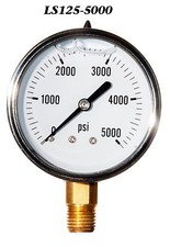 Pressure Gauge Liquid Filled  0-5000 PSI ,2.5”  Face, 1/4