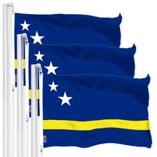 G128 3 Pack Curacao Flag 3x5 Ft Printed 150D Polyester picture