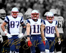 Rob Gronkowski Julian Edelman Dan Amendola Patriots Signed Photo Autograph Print picture