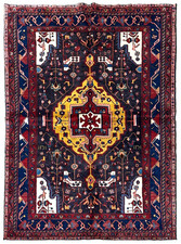 Vintage Nahavand Tribal Geometric Hand Knotted Wool 5x8 Oriental Blue Area Rug picture
