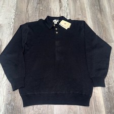 Vintage 90s I Levrieri Sweater Mens XXL Black Merino Wool Made In Italy Polo NWT picture