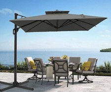 10ft Cantilever Patio Umbrella Outdoor Pool Offset Hanging Umbrella 360°Rotation picture