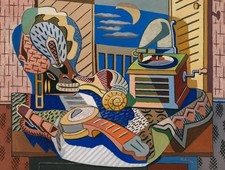 Jan Matulka Arrangement with Phonograph 1929 American Modernist Painting picture