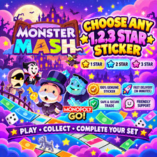 1 x Monopoly Go any 1,2,3⭐️ star sticker (INSTANT SEND) picture