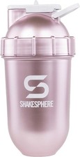 ShakeSphere Tumbler Protein Shaker Bottle Metallic Rose Gold 700ml 24oz  picture