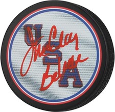 Jim Craig Team USA Autographed Hockey Puck with 