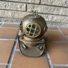 Rare Vtg Mini Copper & Brass Rolex Submariner Watch Display Diving Diver Helmet picture