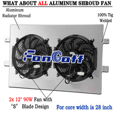 2334 Aluminum Shroud Fan For 1999-2013 2010 Chevy Silverado GMC Sierra 1500 2500 picture