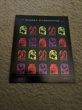 20 USPS Postage Stamps 2019 Spooky Silhouettes Halloween FV $16.40 Unused Sheet picture